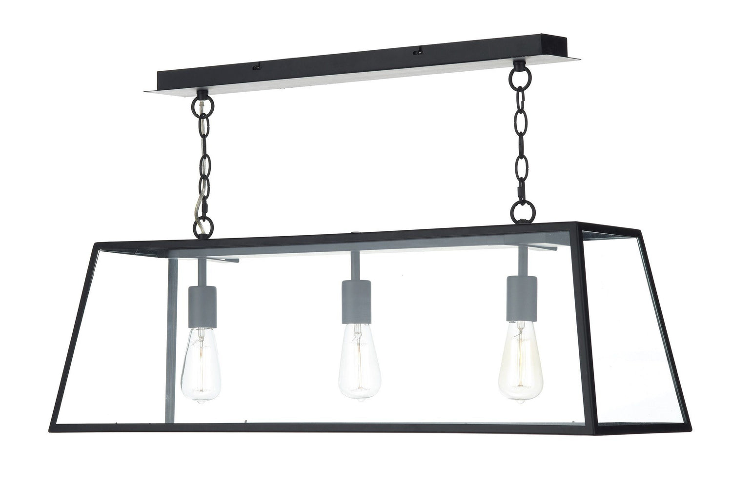 Academy Black 3 Lamp Ceiling Light - London Lighting - 1