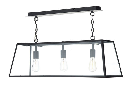 Academy Black 3 Lamp Ceiling Light - London Lighting - 1