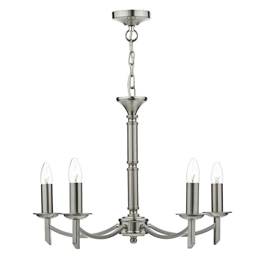 Ambassador Satin Chrome 5 Lamps Dual Mount Pendant Light - London Lighting - 1
