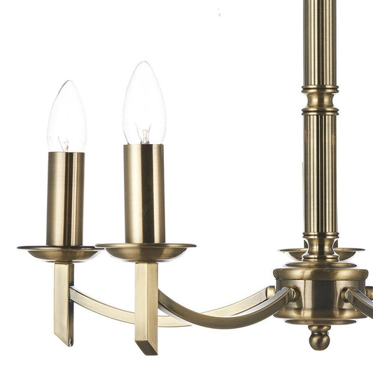 Ambassador Antique Brass 5 Arm Pendant Light - London Lighting - 2