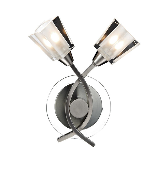 Austin Satin Chrome Double Arm Wall Light - London Lighting