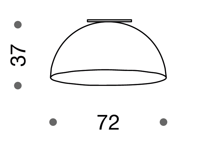 AMA 72cm Flush Dome Ceiling Light