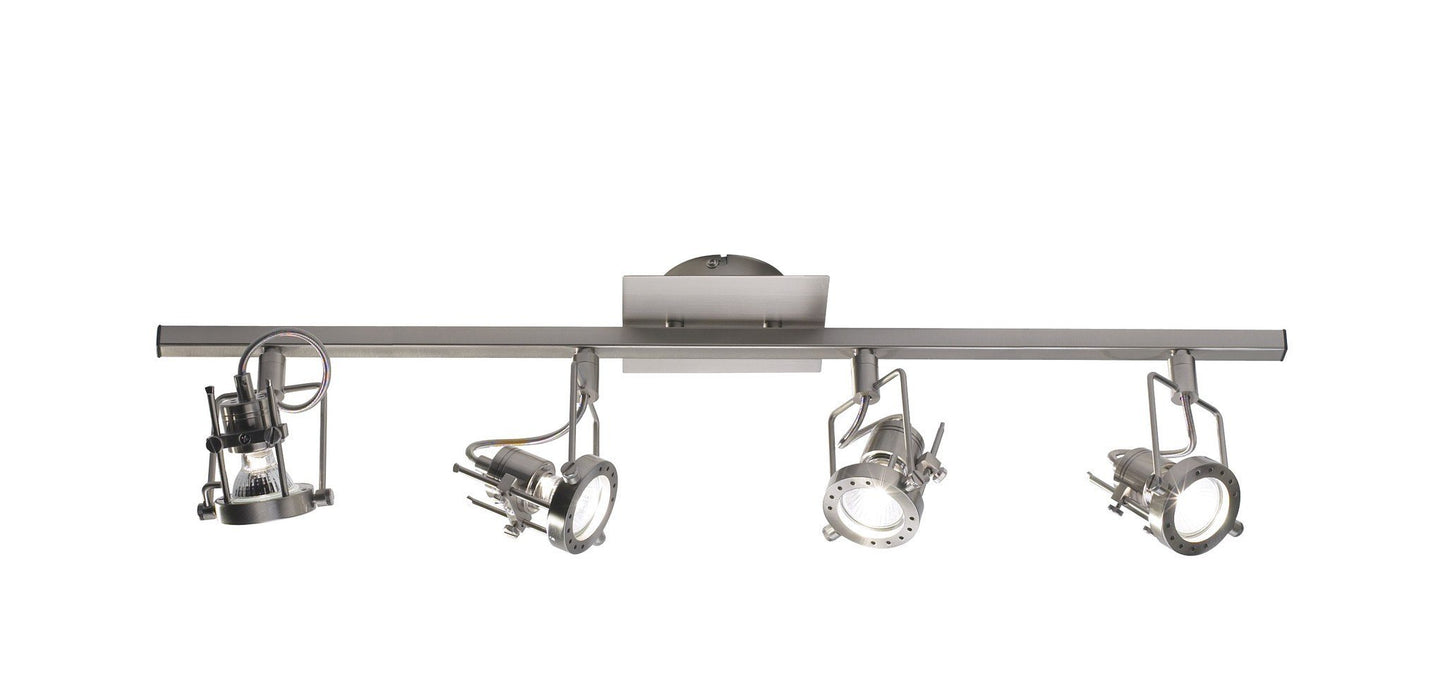 Bauhaus Satin Chrome Four Spot Bar - London Lighting - 1