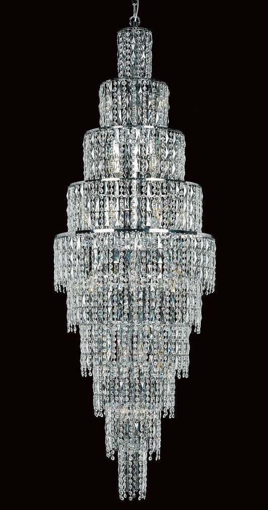 Grove Ten Tiered 24 Light Cascading Crystal Chandelier In Polished Chrome - ID 8113