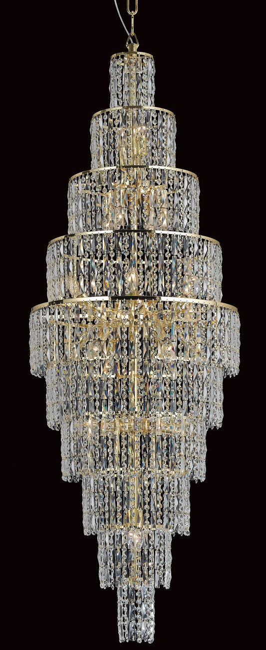 Grove Ten Tiered 24 Light Cascading Crystal Chandelier In Gold - ID 8114