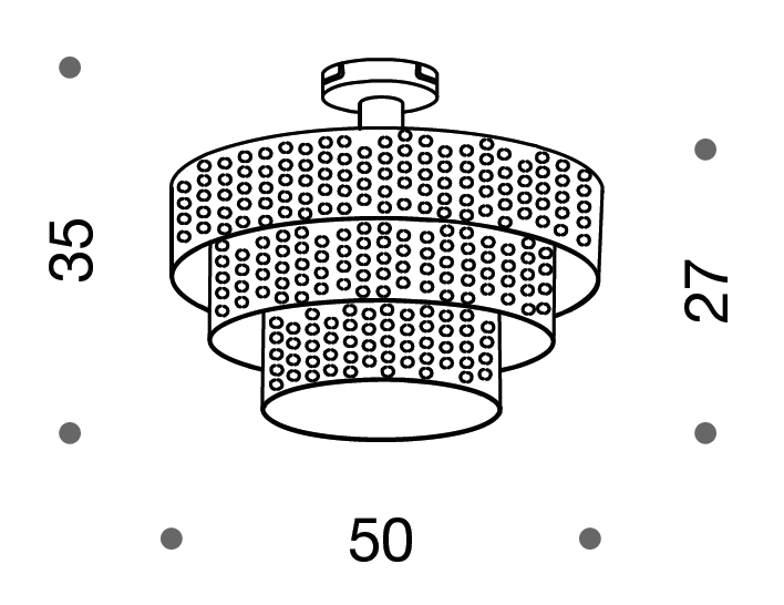 Capitonne 50cm Diameter Semi Flush Pendant Light