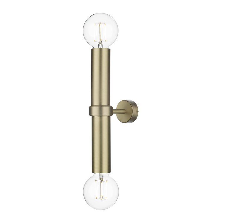 Brushed Brass Cylinder Double Wall Light - ID 10158