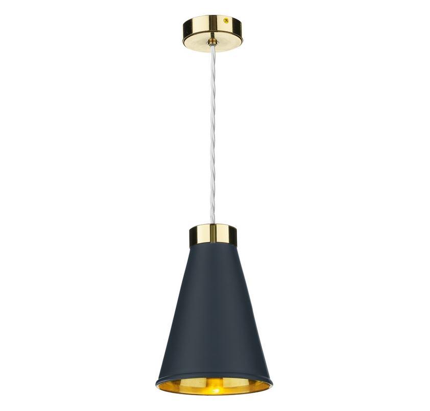 Hyde 1 Brass and Blue Single Pendant - ID 10053