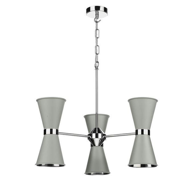 Hyde Chrome and Grey Up and Downlight 6 Light Pendant/Semi Flush - ID 10049