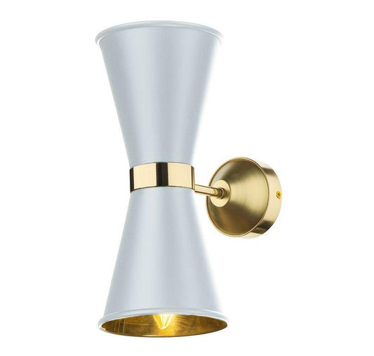 Hyde Brass and White Double Wall Light - ID 10117