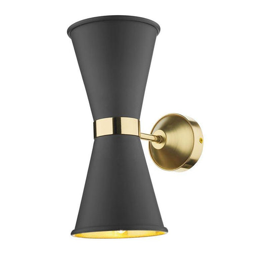 Hyde Brass and Black Double Wall Light - ID 10119