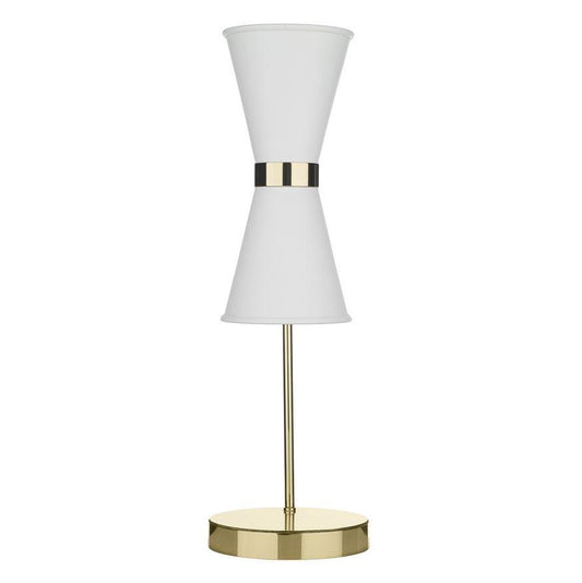 Hyde Brass and White Double Table Light - ID 10124