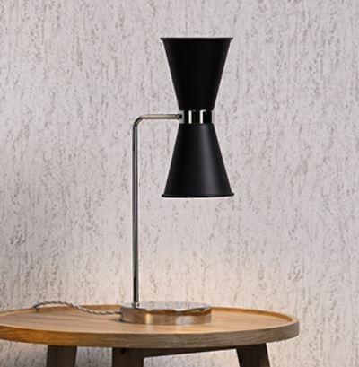 Hyde Brass and Black Double Table Light - ID 10126