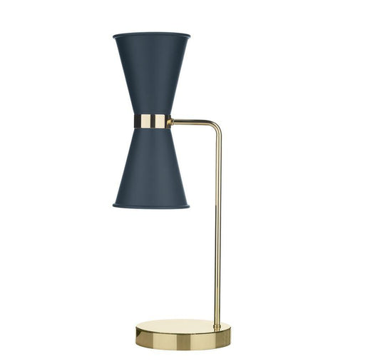 Hyde Brass and Blue Double Table Light - ID 10127