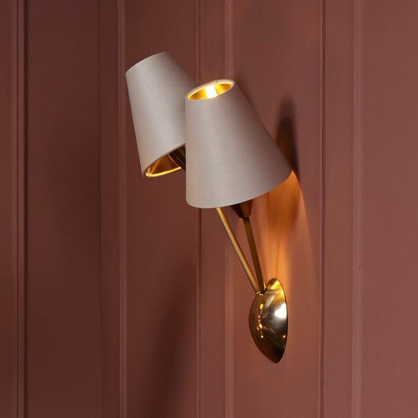 Sputnik Bronze Double Wall Light With Separately Priced Shades (With Shape & Colour Options) Left - ID 10169