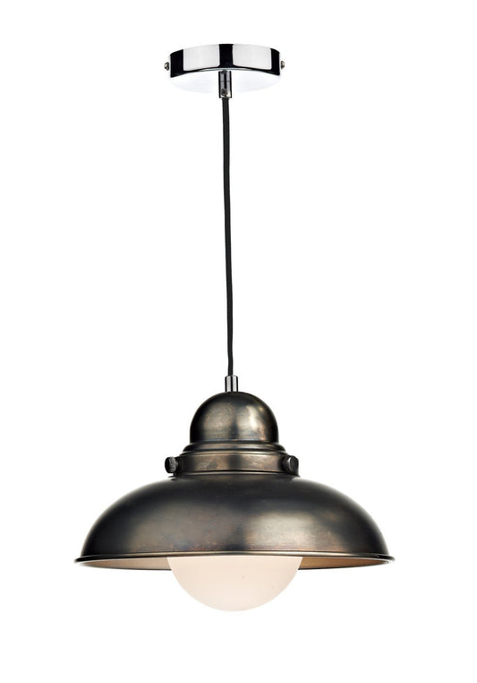 Dynamo Antique Chrome Suspended Ceiling Light - London Lighting - 1