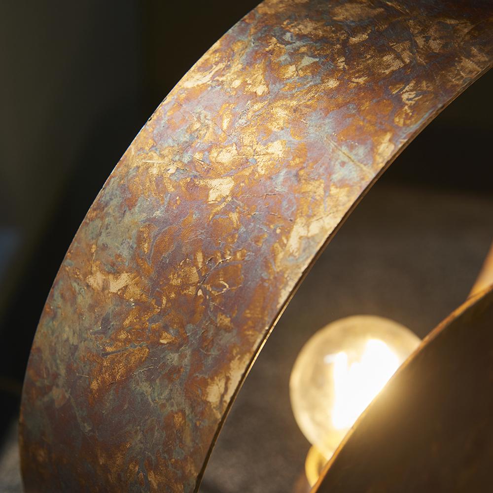 Hand Finished Gold Patina Finish & Bronze Paint Table Lamp - ID 11246
