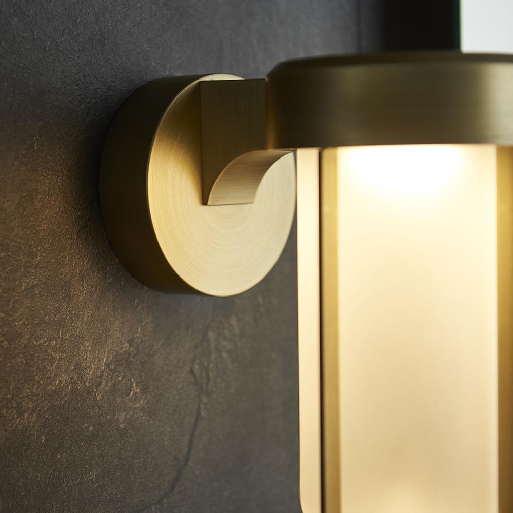 Die Cast IP44 LED Wall Light In Brushed Gold With Opal Glass  - ID 11067
