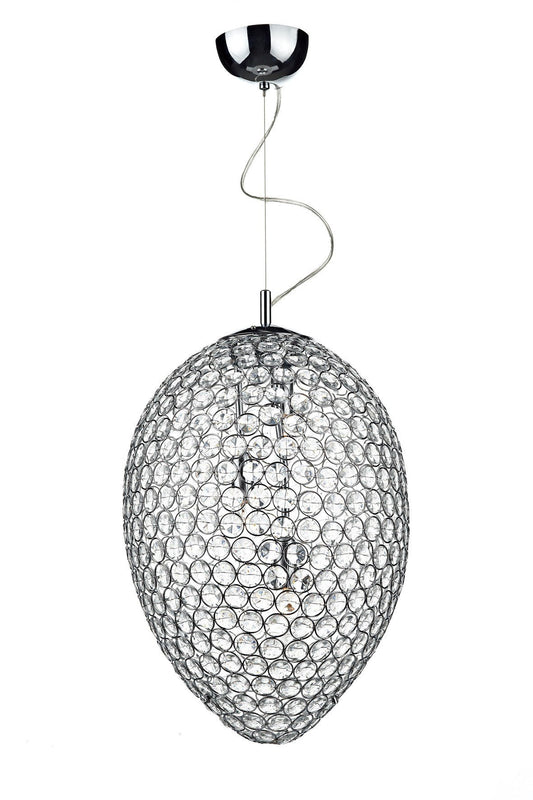 Frost Chrome 3 Lamp Pendant Light - London Lighting - 1