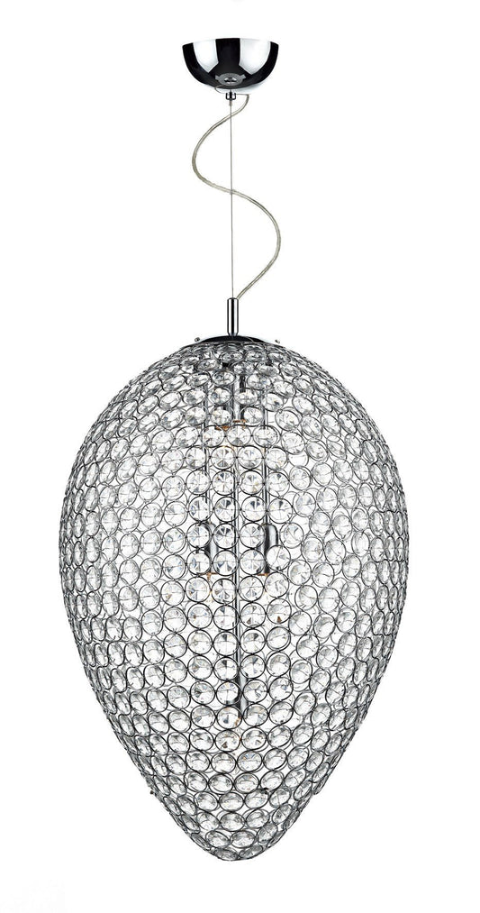 Frost Chrome 5 Lamp Pendant Light - London Lighting - 1