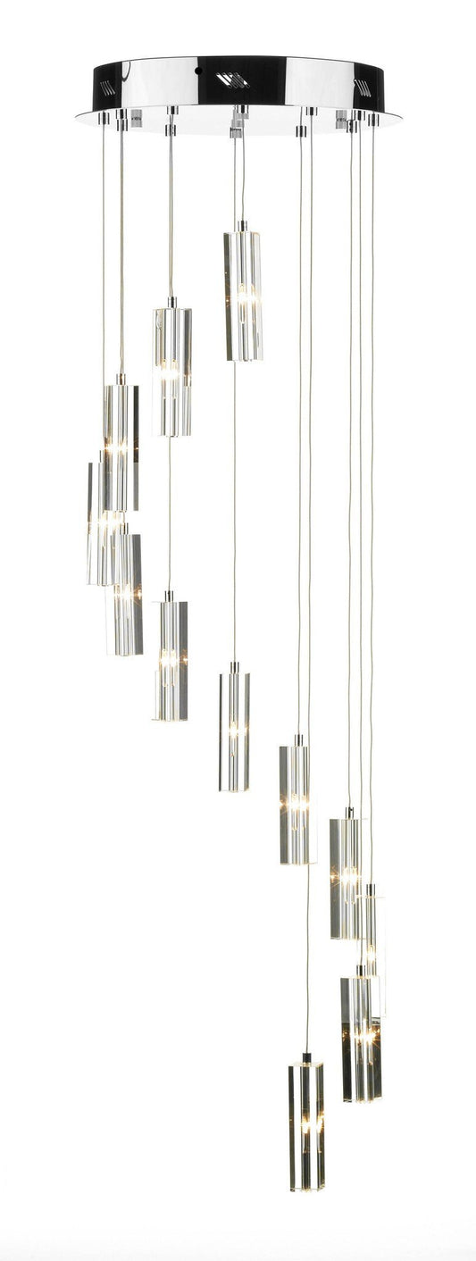 Galileo Chrome 12 Lamp Ceiling Pendant - London Lighting - 1