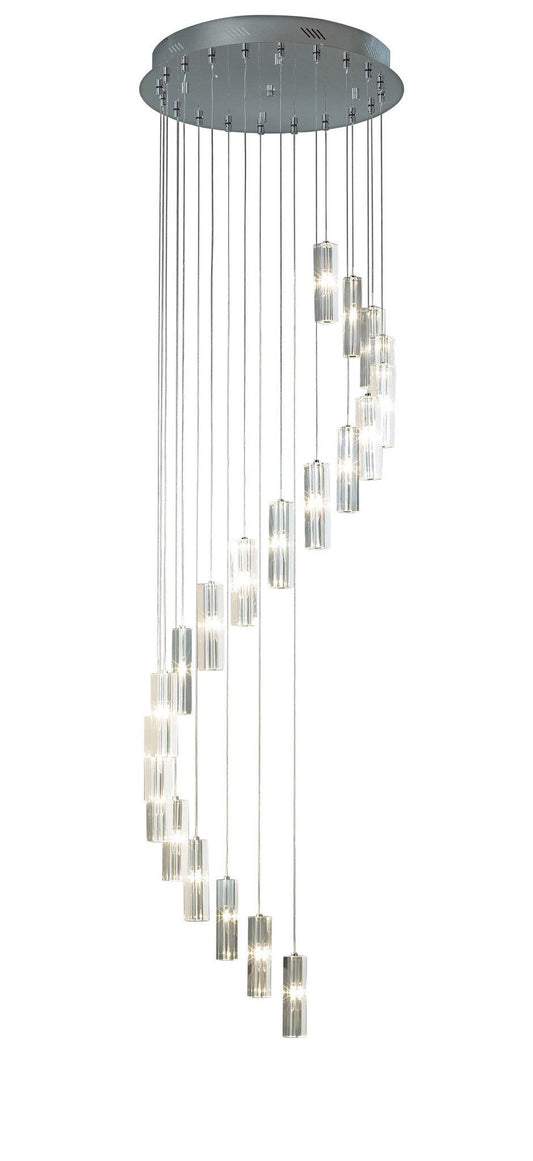 Galileo Chrome 20 Lamp Ceiling Pendant - London Lighting - 1