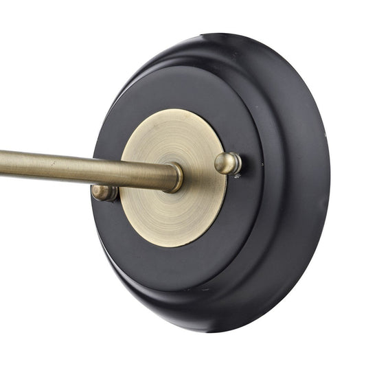 Hannover Antique Brass Black 1 Light Wall Bracket - London Lighting - 2