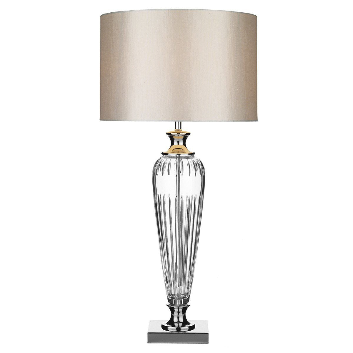 Hinton Polished Chrome Silver Table Lamp - London Lighting - 1