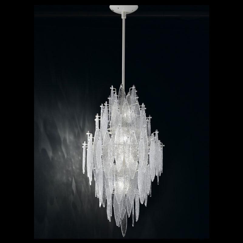 Ice Rain Small Murano Glass Chandelier