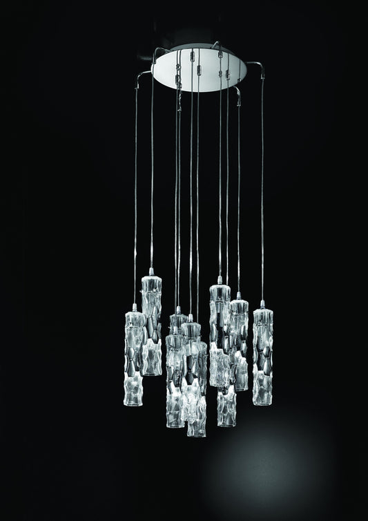 Becton Murano Glass 10 Light Ceiling Suspension Chandelier - ID 5028