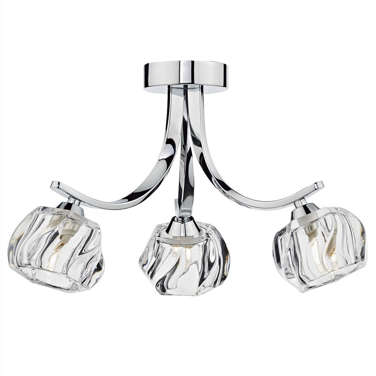 Ivy Polished Chrome 3 Lights Semi-Flush - London Lighting - 1