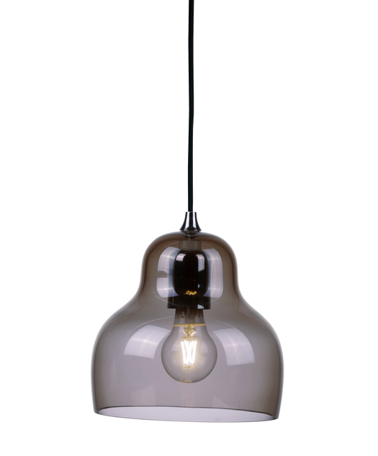JEL Grey Transparent Hand Blown Pendant - ID 11771