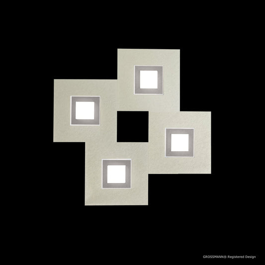 Grossmann KARREE Pearlescent Four Lamp Square Wall / Ceiling Light - Colour Frame Options