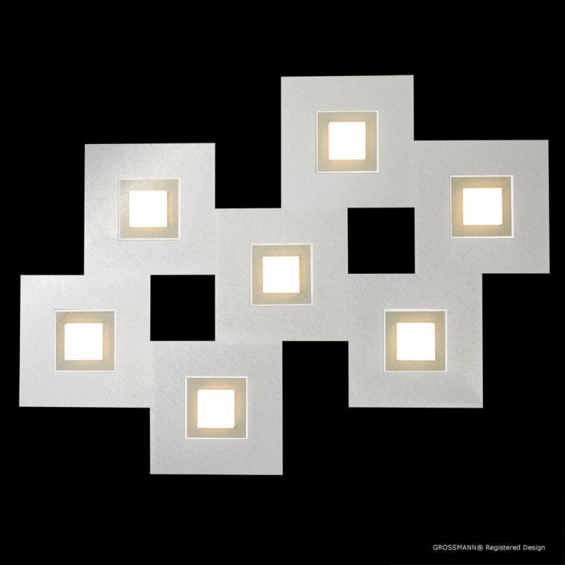 Grossmann KARREE Aluminium Seven Lamp Wall / Ceiling Light - Colour Frame Options