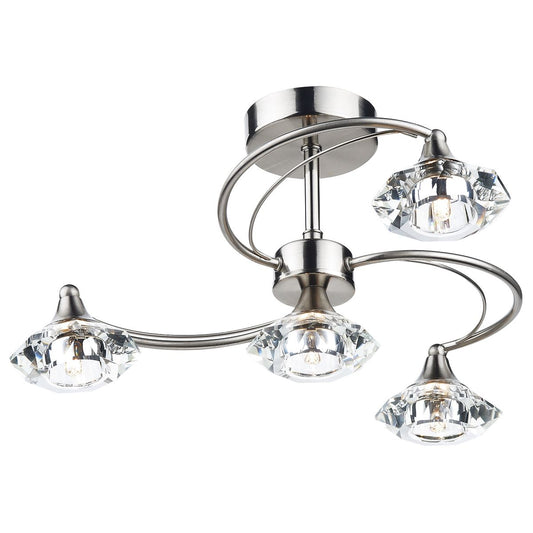 Earlsfield Satin Chrome 4 Lamp Ceiling Light - ID 7909
