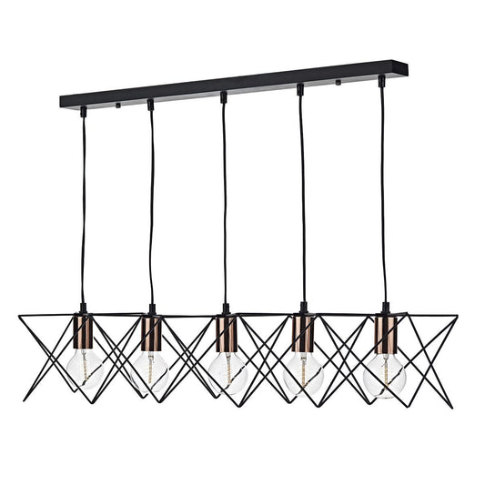 Hailes 5 Light Bar Pendant Black And Copper - ID 9378