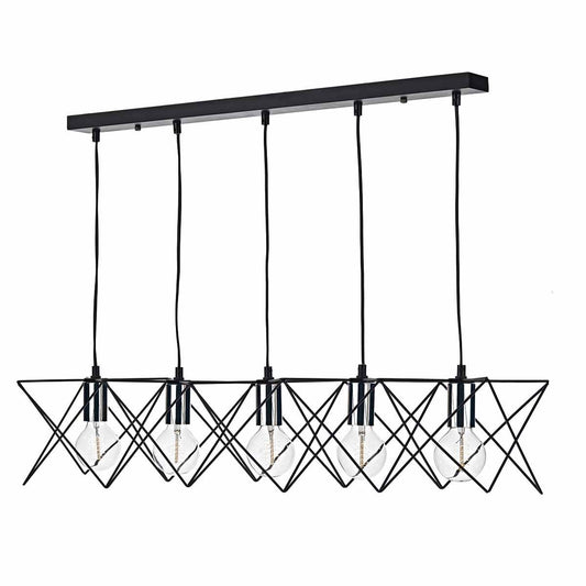 Hailes 5 Light Bar Pendant Black And Polished Chrome - ID 9379