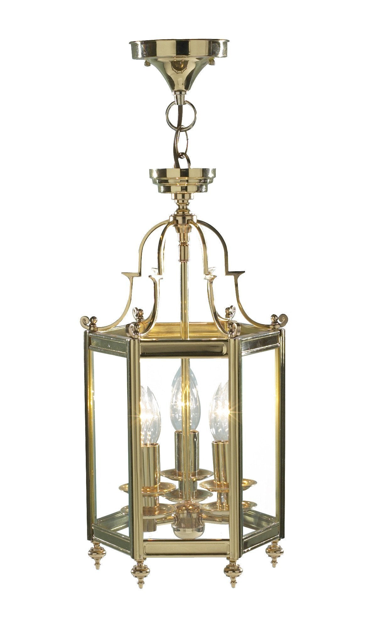 Moorgate Polished Brass Ceiling Lantern - London Lighting - 1