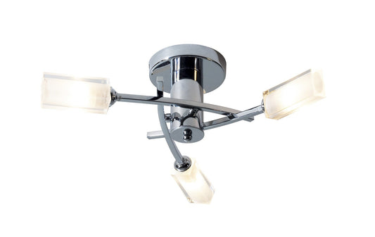Morgan Polished Chrome 3 Lamp Semi-Flush - London Lighting - 1