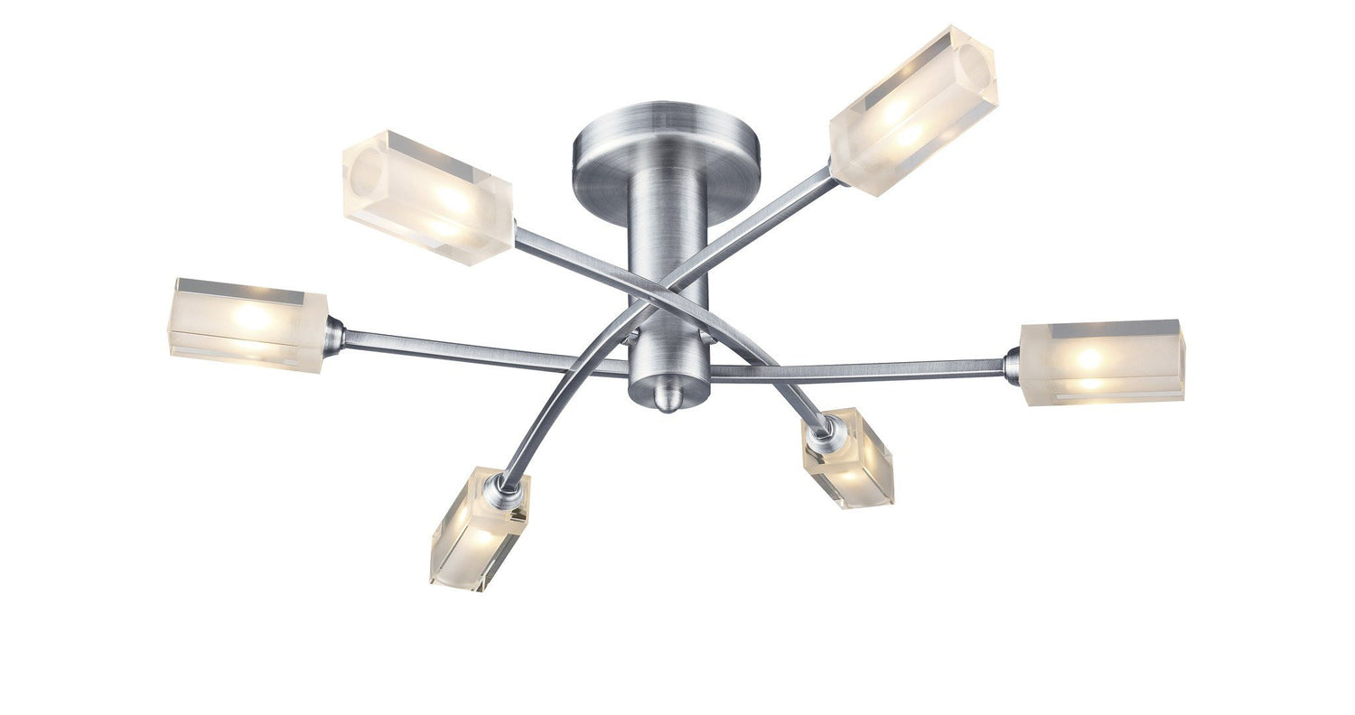 Morgan Satin Chrome 6 Lamp Semi-Flush - London Lighting - 1