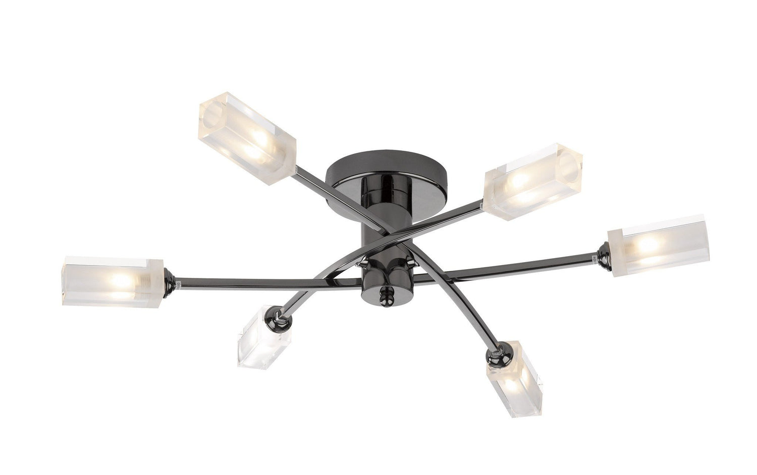 Morgan Black Chrome 6 Lamp Semi-Flush - London Lighting - 1