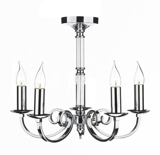Murray Chrome 5 Lamp Chandelier - London Lighting - 1