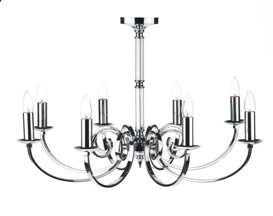 Murray Chrome 8 Lamp Chandelier - London Lighting - 1