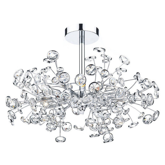 Oberoi Polished Chrome 6 Lights Semi-Flush - London Lighting - 1