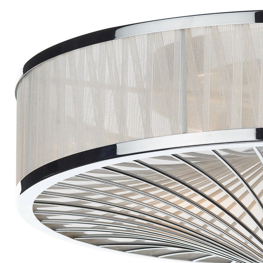 Oslo Polished Chrome 3 Lights Flush Light - London Lighting - 2
