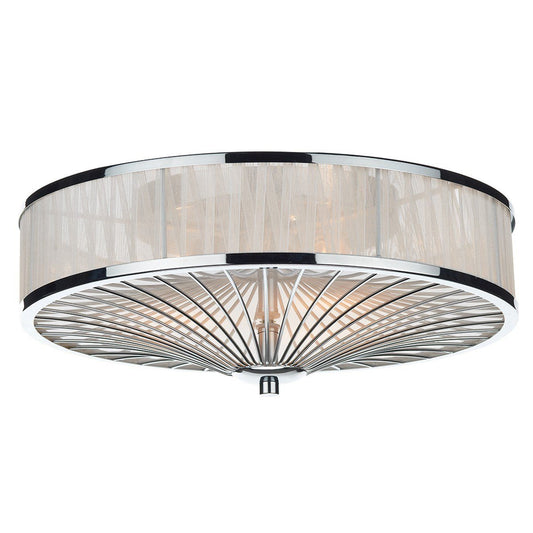 Oslo Polished Chrome 3 Lights Flush Light - London Lighting - 1