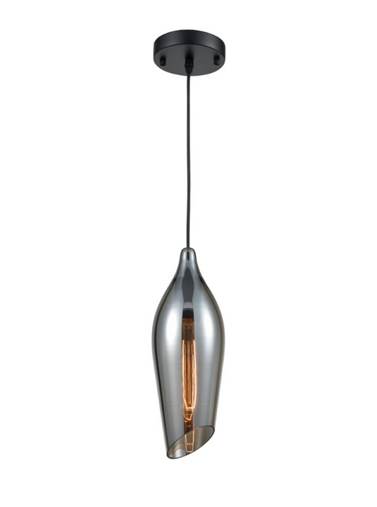 Bexley Small Angle Cut Smoked Glass Single Pendant - ID 8393