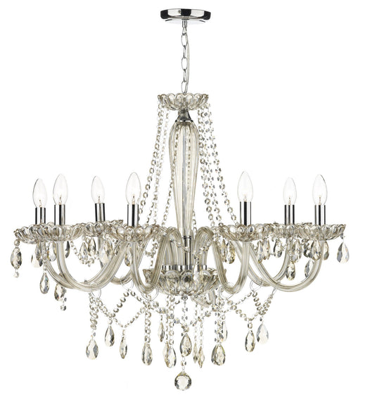 Raphael Champagne Gold 8 Lamp Chandelier - London Lighting - 1
