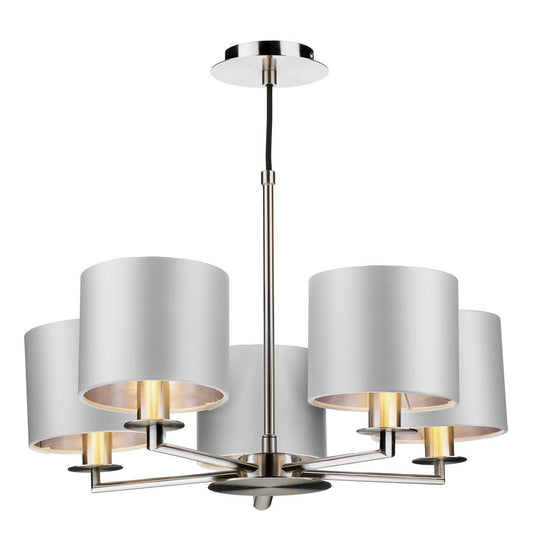 Homerton 5 Light Pendant In Satin Nickel - ID 8680