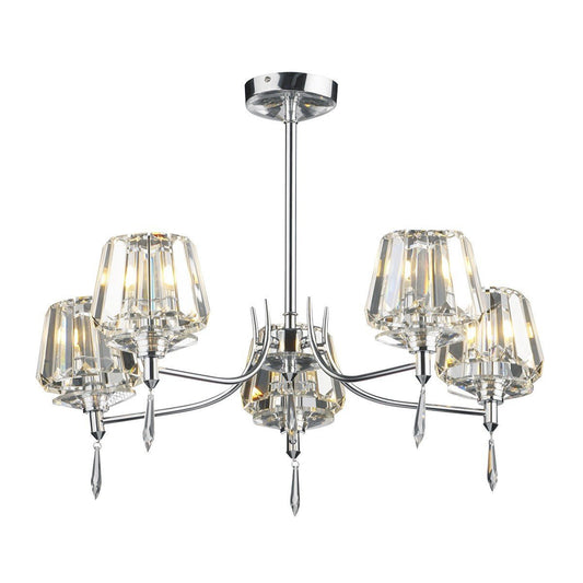 Selina Polished Chrome 5 Lights Semi-Flush - London Lighting - 1